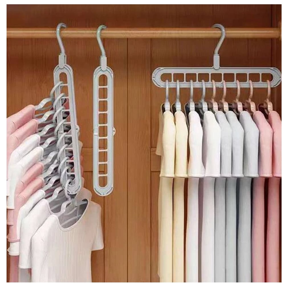 Bøjle Organizer til 9 beklædningsdele - Grå -