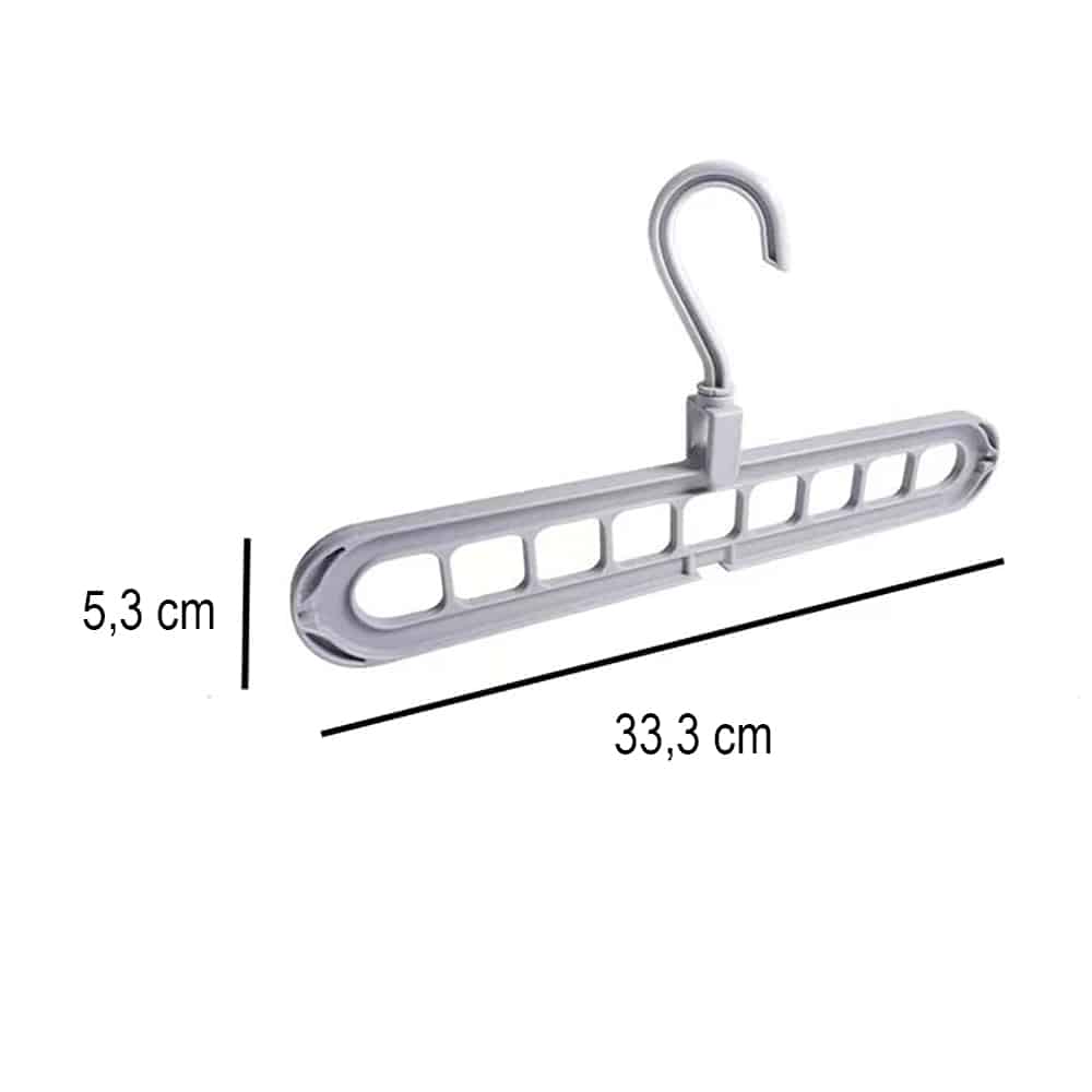 Bøjle Organizer til 9 beklædningsdele - Grå -