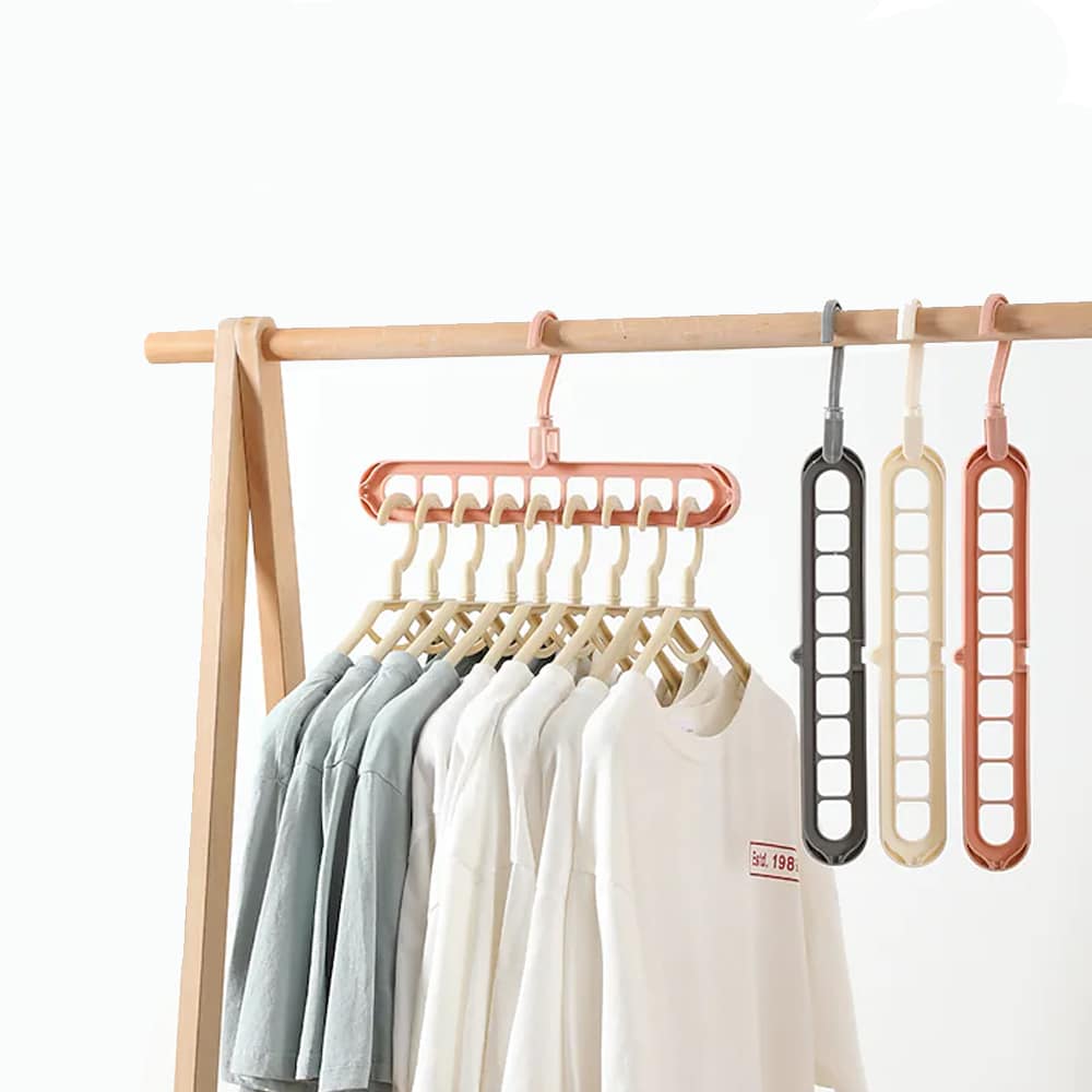 Bøjle Organizer til 9 beklædningsdele - Grå -