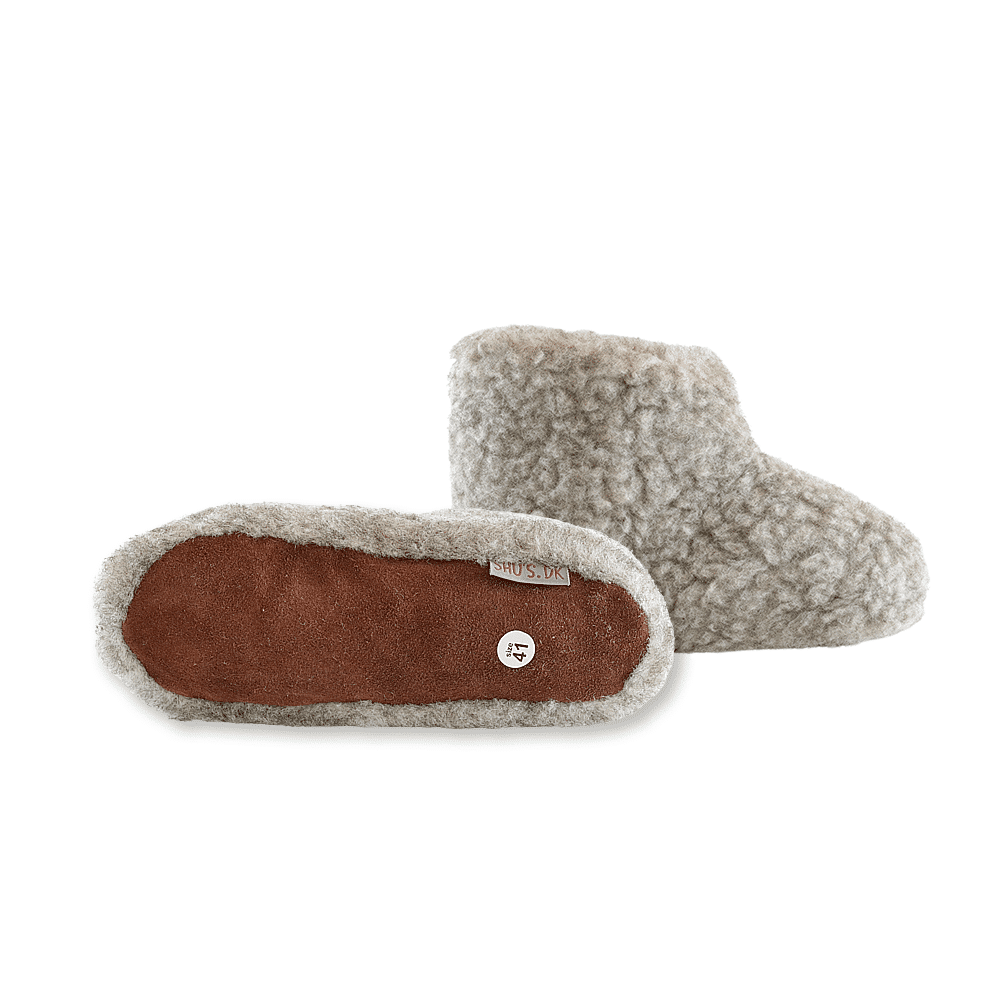 Fluffy Uldstøvle (100% ren uld) - Model Grå