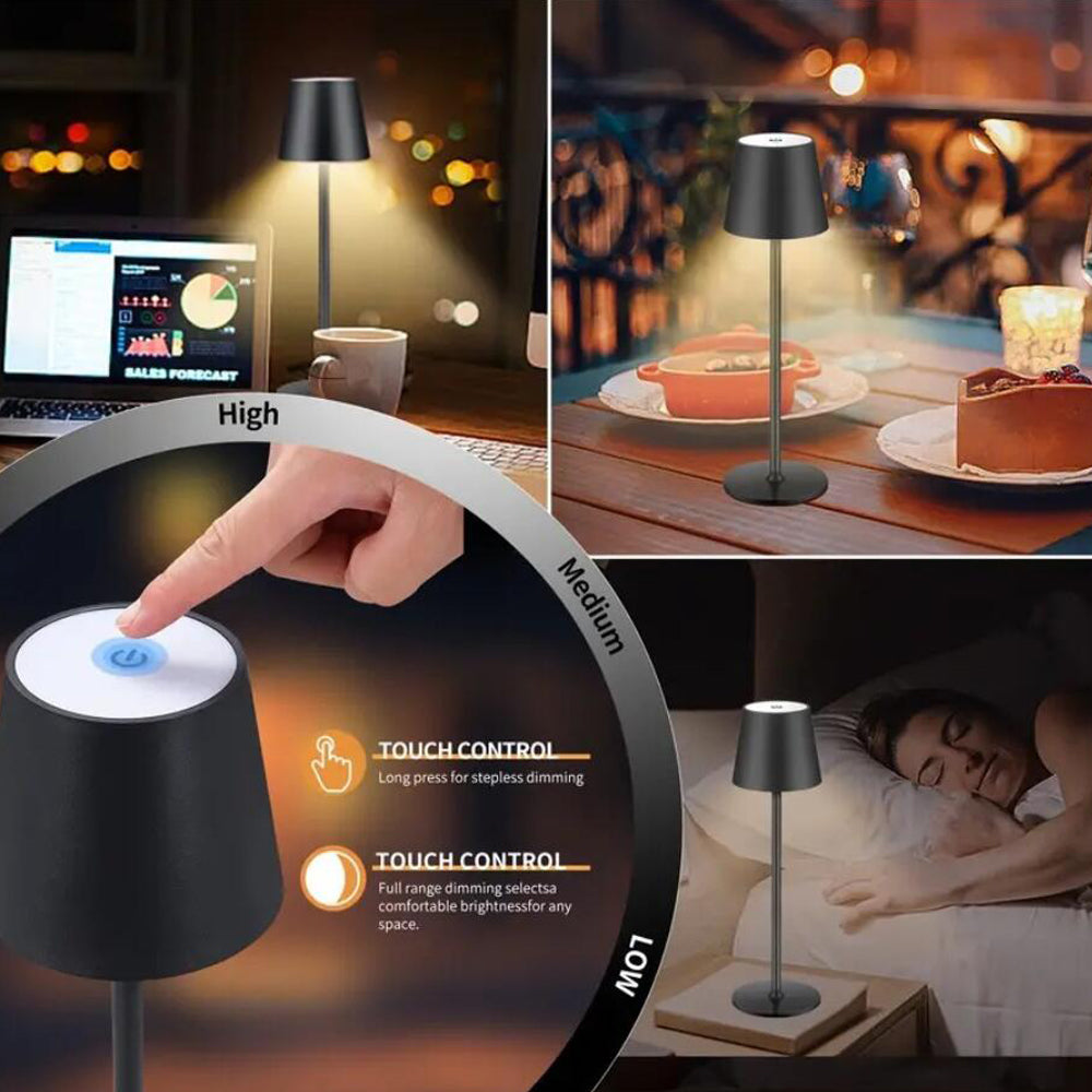 LED Bordlampe med touch og genopladelig funktion