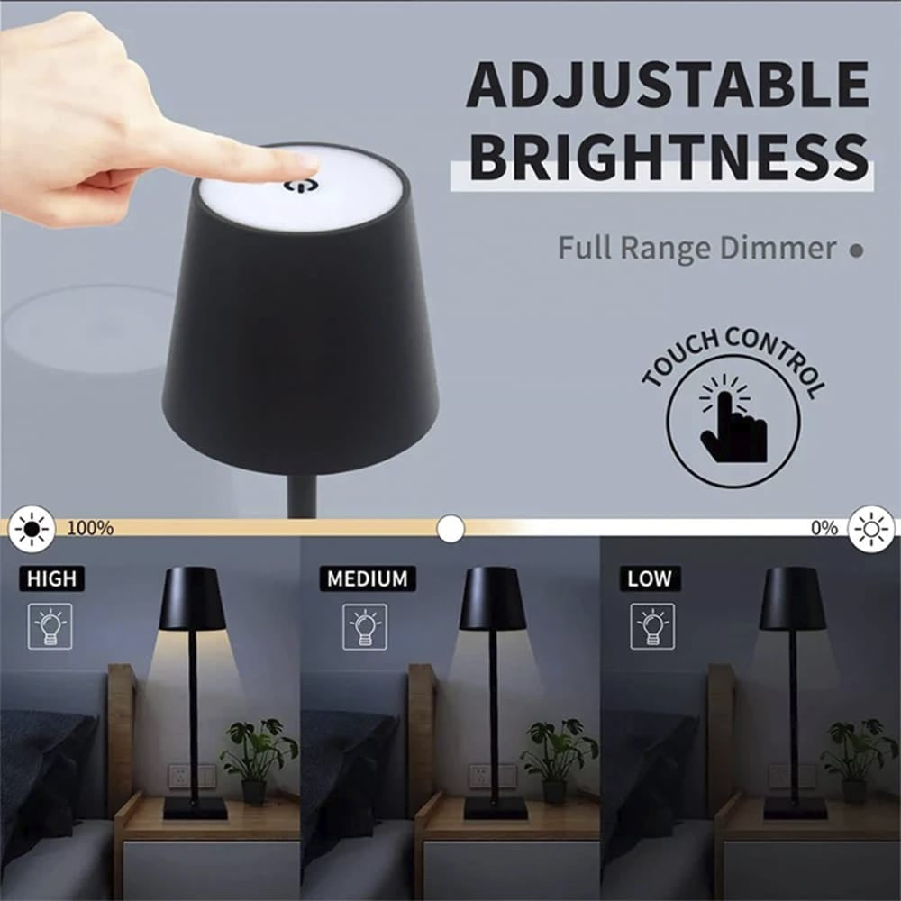 Bordlampe LED m/touch - ledningsfri - 4 farver