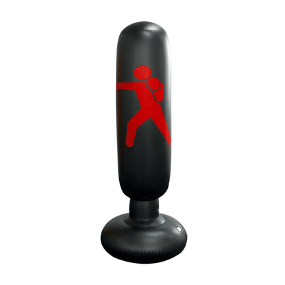 Oppustelig boksesæk rød, gul eller sort (kan bruges af hele familien)