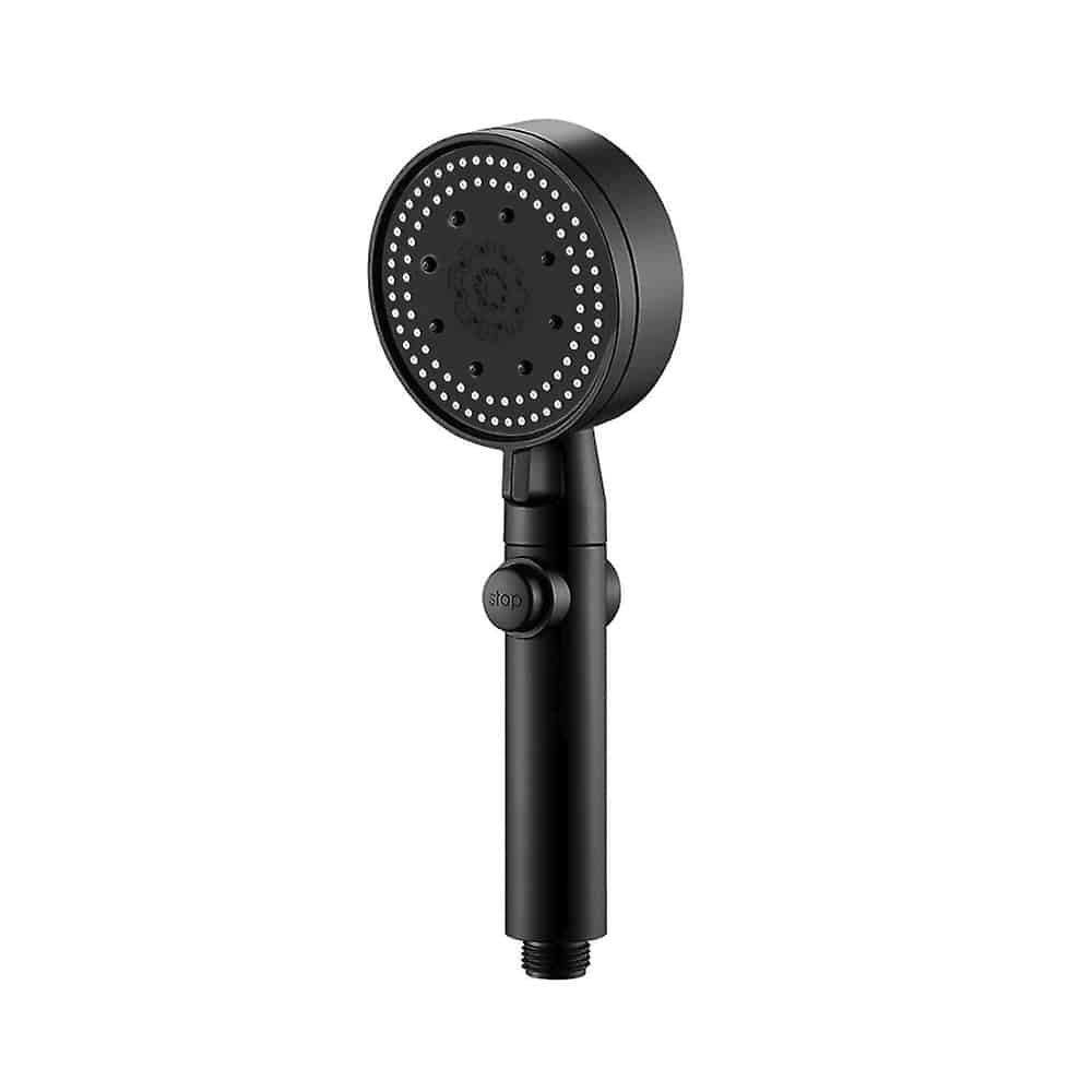 Vandbesparende brusehoved m/5 funktioner (spare op til 40% vand) - sort