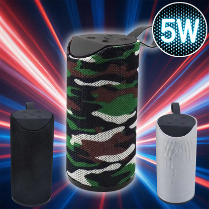 Bluetooth Højtaler 5W med Subwoofer og Stofdesign