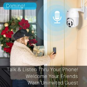 WiFi IP Overvågningskamera HD m. tilt funktion, nattesyn, bevægelsesdetektion, 2-vejs lyd, vandtæt