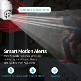 WiFi IP Overvågningskamera HD m. tilt funktion, nattesyn, bevægelsesdetektion, 2-vejs lyd, vandtæt