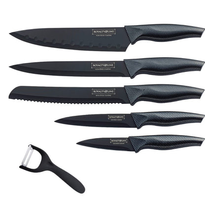 Knivsæt ( 5 dele + skræller) Royalty Line - rustfrit -