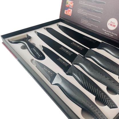 Knivsæt ( 5 dele + skræller) Royalty Line - rustfrit -