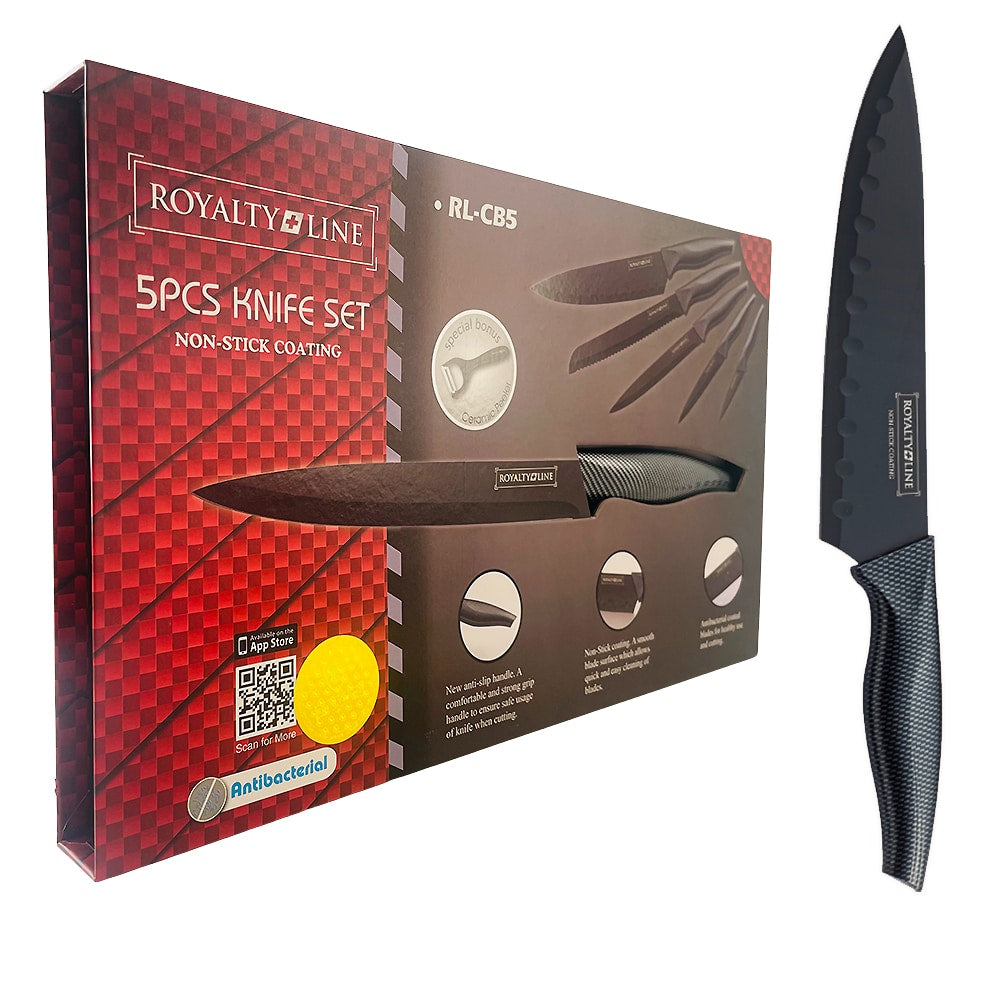 Knivsæt ( 5 dele + skræller) Royalty Line - rustfrit -