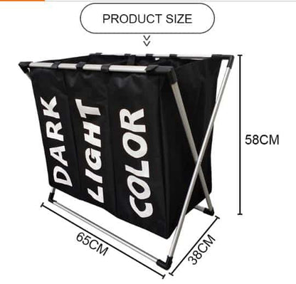 Vasketøjskurv tredelt (fås i flere farver)