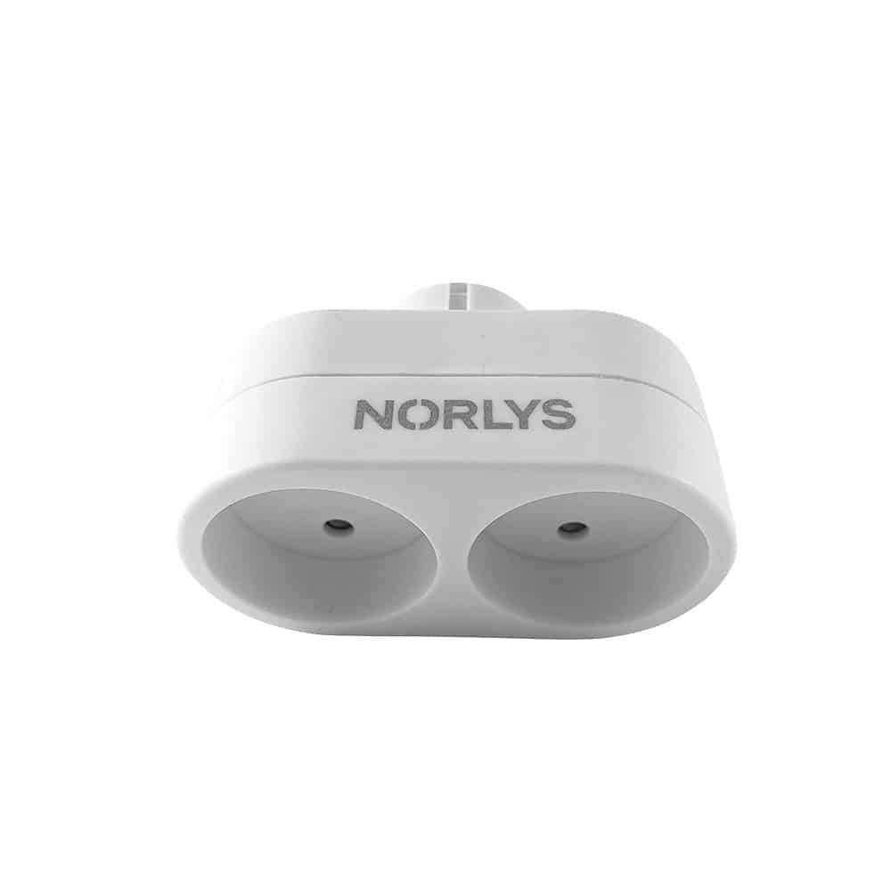 Dobbeltstik Hvid - Norlys - Rund m/2 Udtag