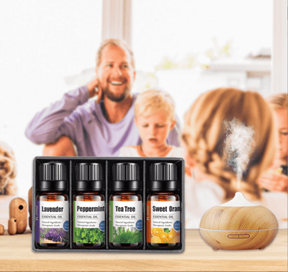 Æteriske olie kit (4 x 10 ml) - 100 % ren og naturlig