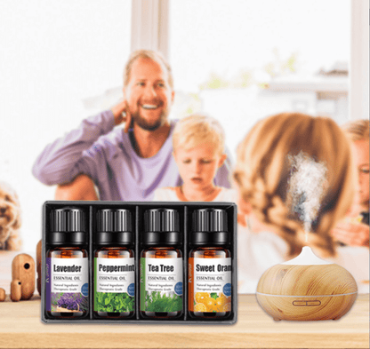 Æteriske olie kit (4 x 10 ml) - 100 % ren og naturlig