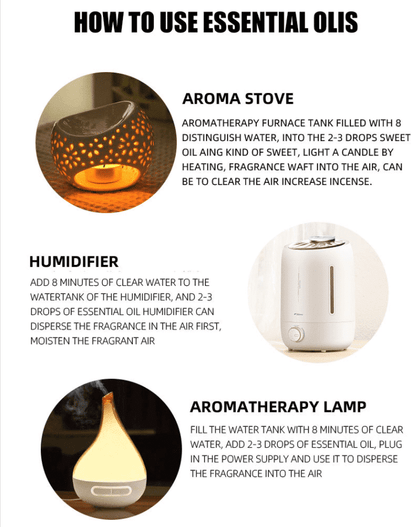 Æteriske olie kit (4 x 10 ml) - 100 % ren og naturlig