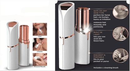 Smertefri hårfjerner med LED - formet som en læbestift