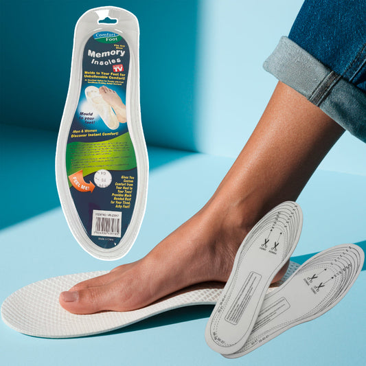 Fodsål / skoindlæg i memory skum - 1 par hvid (one-size)