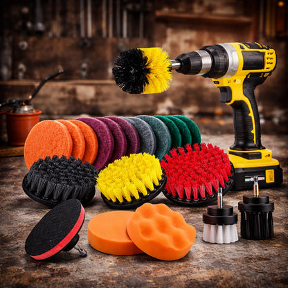 22-i-1 børstesæt til effektiv rengøring og let slibning