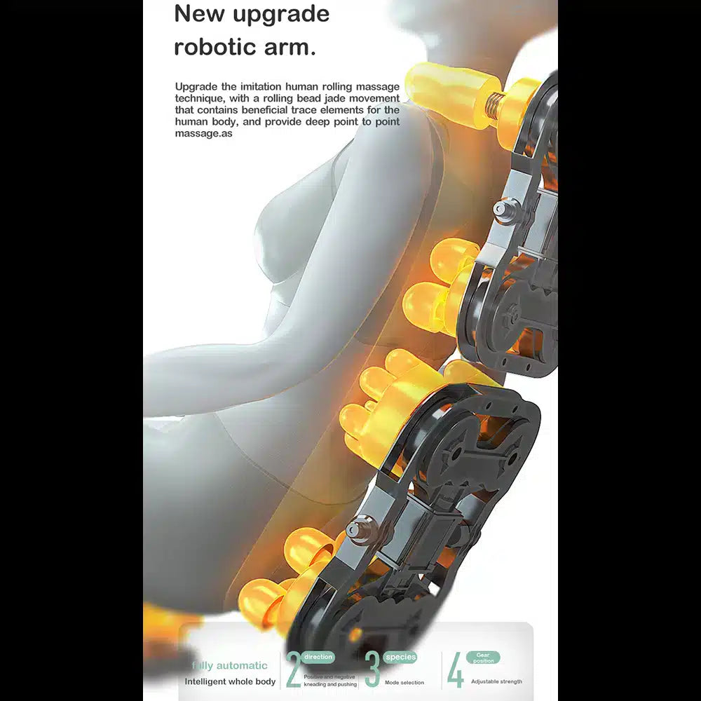 Massagestol 4D Pro+ Hvid med Varmeterapi og Stemmekontrol - Model M9 Hvid