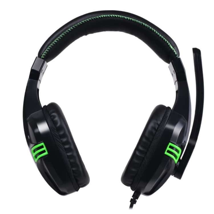 Gamer PC Headset m/mikrofon og stereo lyd - sort/grøn -
