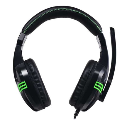 Gamer PC Headset m/mikrofon og stereo lyd - sort/grøn -