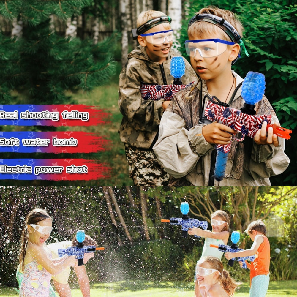 Gel Blaster Elektrisk Maskinpistol - inkl. gelékugler - rækkevidde på 20+ meter - (Ekstra stort batteri)