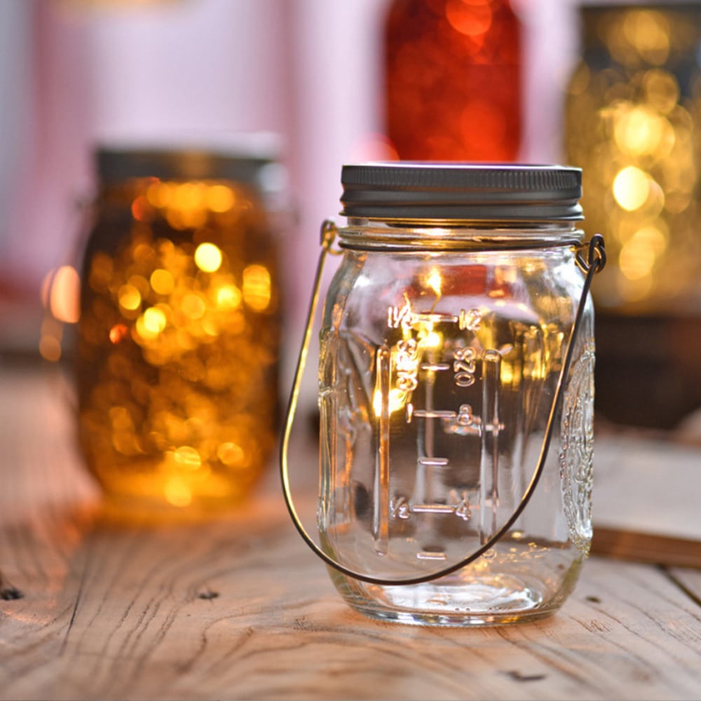 Lanterne Solcelle m/dekorativ LED bånd og håndtag - 2 stk. -