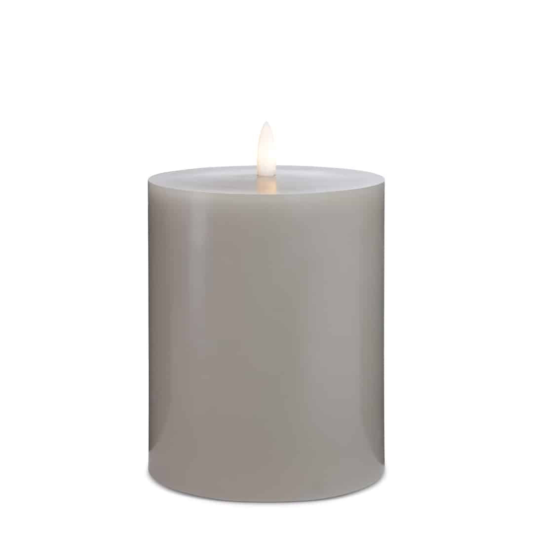 LED Stearinlys - 1 stk. - ø10 x 15 cm - m/3D flamme - (flere farver)