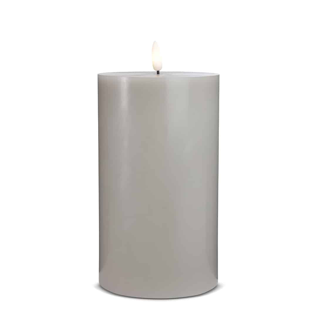 LED Stearinlys - 1 stk. - ø10 x 20 cm - m/3D flamme - (flere farver)