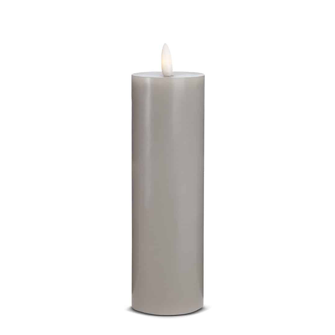 LED Stearinlys - 1 stk. - ø5,5 x 20 cm - m/3D flamme - (flere farver)