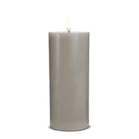 LED Stearinlys -1 stk. - ø7,5 x 20 cm - m/3D flamme - (flere farver)