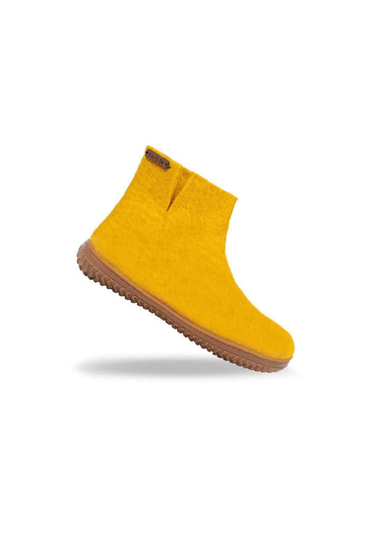 Uldstøvle (100% ren uld) - Model Karry gul m/Gummisål - Dansk Design fra SHUS