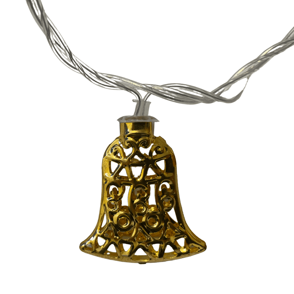 LED-lyskæde m/Klokker 20 stk. - Guld eller Sølv (3 meter)