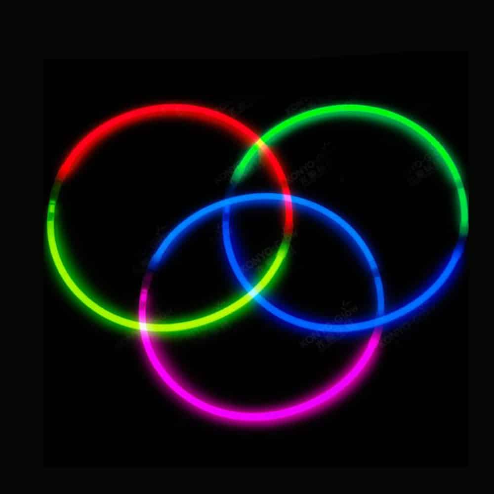 Selvlysende Halskæde Tri-color (50 stk), 5 x 580 mm