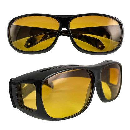 HD-Vision briller - 2 stk dag+nat polariserede briller (perfekt som bilkørsels- sports- nattekørsels- &amp; UV-solbriller)