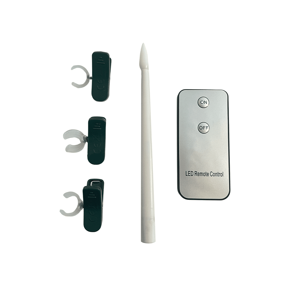 Juletræslys LED 10 stk. Trådløse inkl. Fjernbetjening & Klemmer - passer til de fleste Georg Jensen lysholdere m.m.