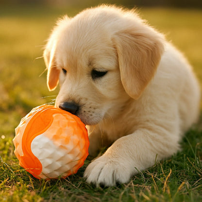 Elastisk Hundebold, orange eller blå – Sjov og tyggevenlig bold til aktive hunde
