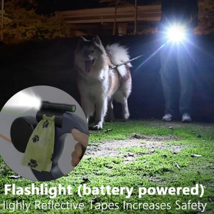 Dobbelt Hundesnor med Indbygget LED-Lys og Hundeposeholder