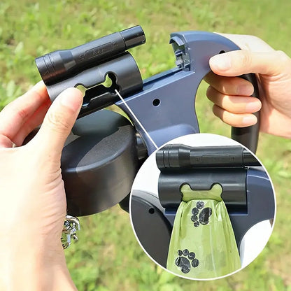 Dobbelt Hundesnor med Indbygget LED-Lys og Hundeposeholder