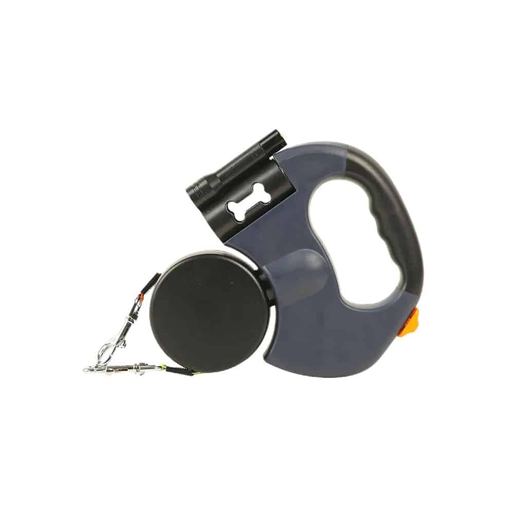 Dobbelt Hundesnor med Indbygget LED-Lys og Hundeposeholder