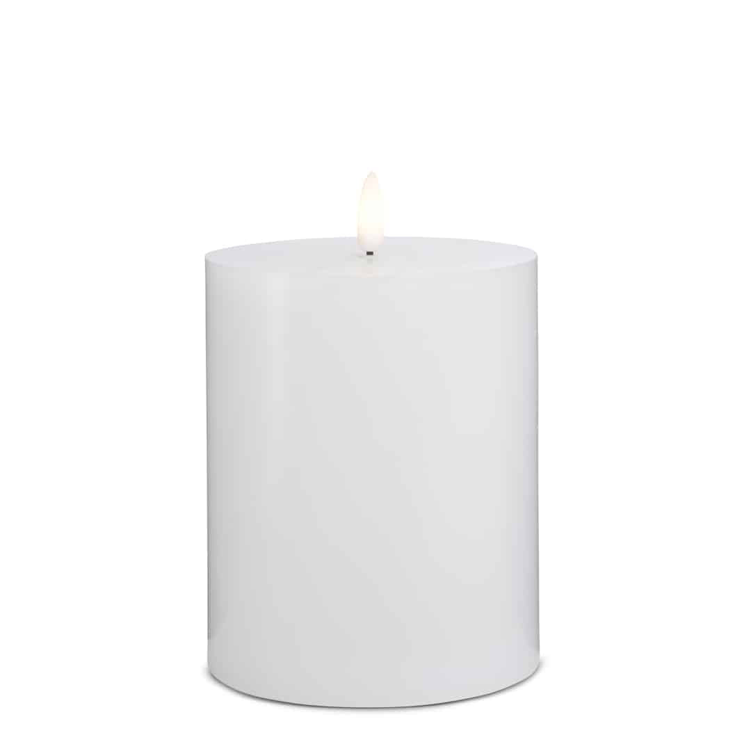 LED Stearinlys - 1 stk. - ø10 x 15 cm - m/3D flamme - (flere farver)