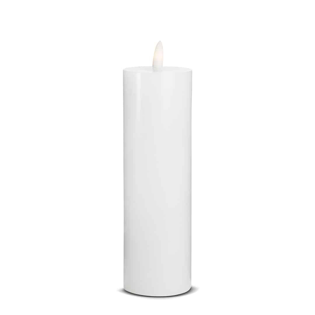 LED Stearinlys - 1 stk. - ø5,5 x 20 cm - m/3D flamme - (flere farver)