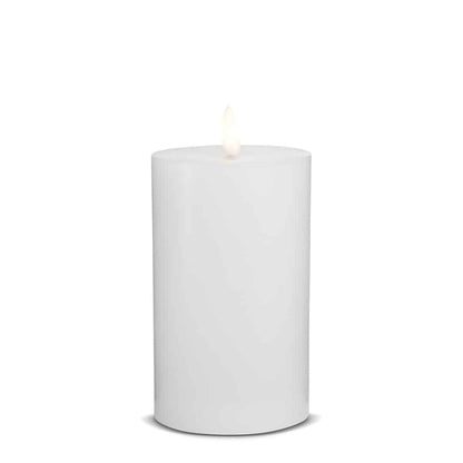 LED Stearinlys - 1 stk. - ø7,5 x 15 cm - m/3D flamme - (flere farver)