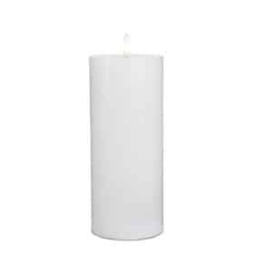 LED Stearinlys -1 stk. - ø7,5 x 20 cm - m/3D flamme - (flere farver)