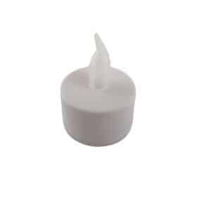LED Fyrfadslys i plastik - 12 stk. - ø3,5 x 5 cm - hvid - (inkl. batterier)