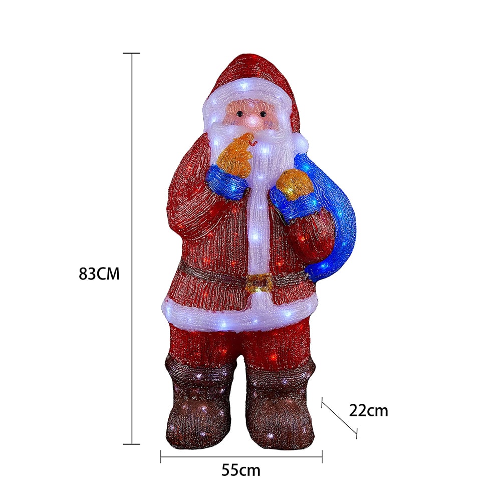 Julemand Akryl - højde 83 cm med LED-Lys