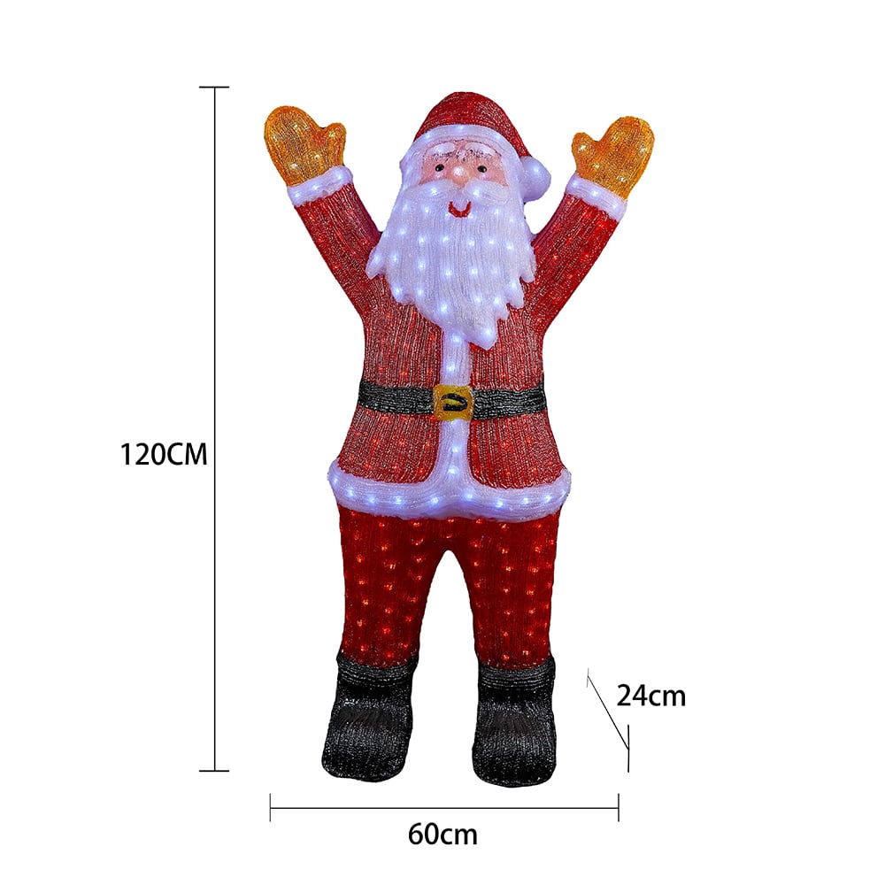 Julemand Akryl - højde 120 cm med LED-Lys