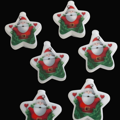 LED-lyskæde Julemænd stjerner 10 stk. i grantræ (2.5 meter)