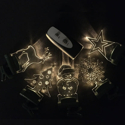 Trådløs LED motiver t/juletræ eller vinduet - inkl. fjernbetjening