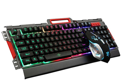 Gaming LED tastatur m/mobilholder + LED mus (metal design og vandtæt)